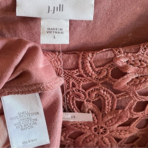 NWT J. Jill Floral Crochet Lace Overlay Dress - Picture 6 of 7